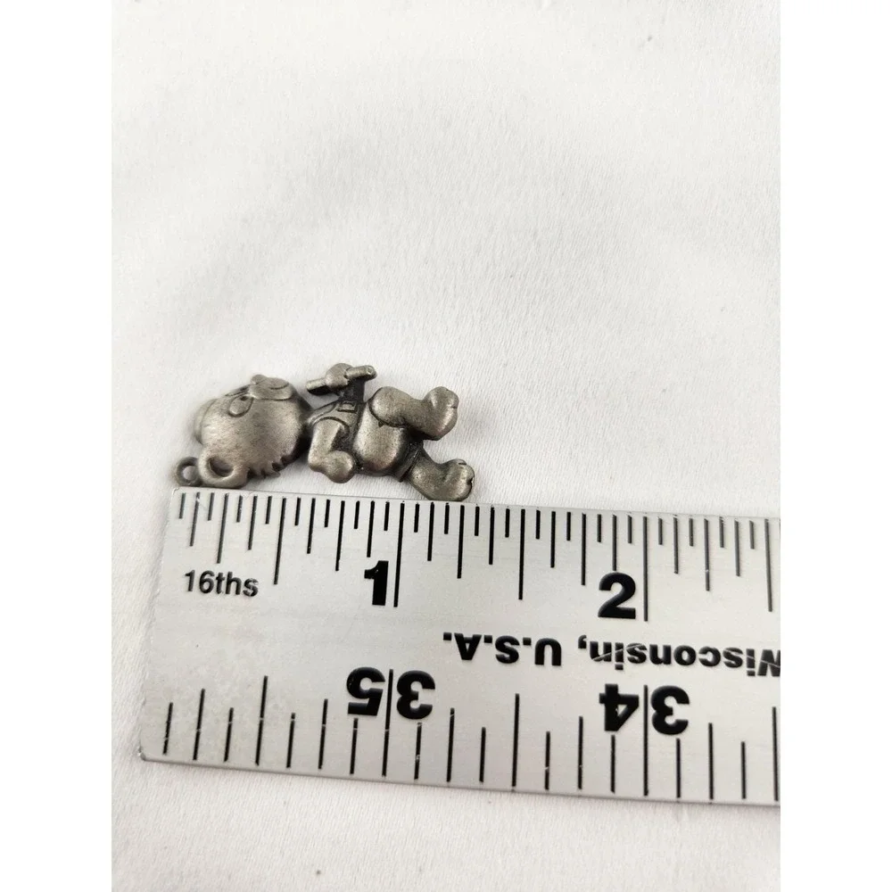 Vintage Pewter Track Bear Pendant Charm Necklace Bracelet Running Runner Baton